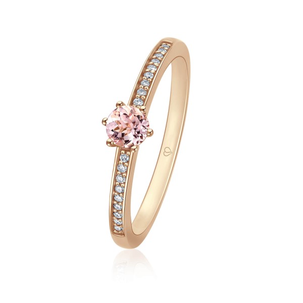 Schmuckring Roségold mit Morganit
