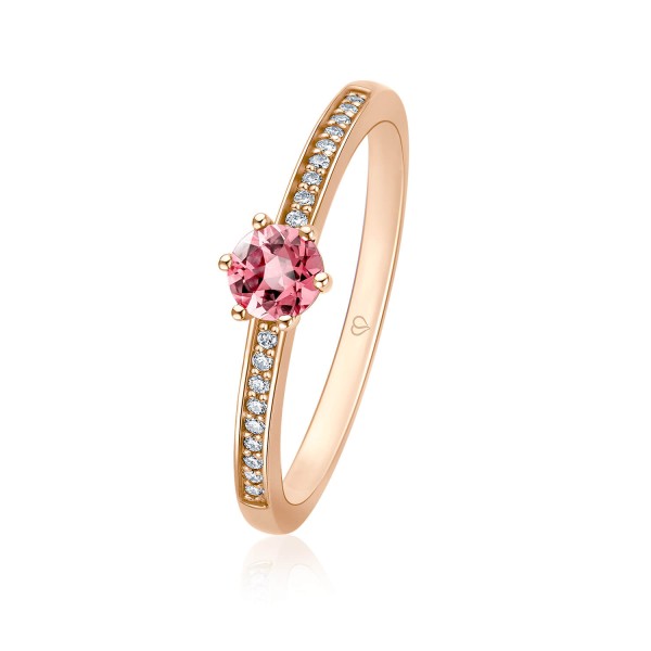 Schmuckring Rotgold mit Rosa Turmalin