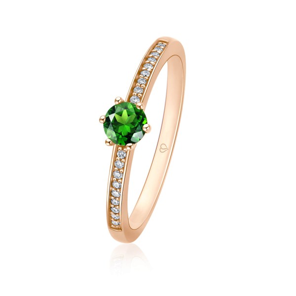 Schmuckring Rotgold mit Chrome Turmalin