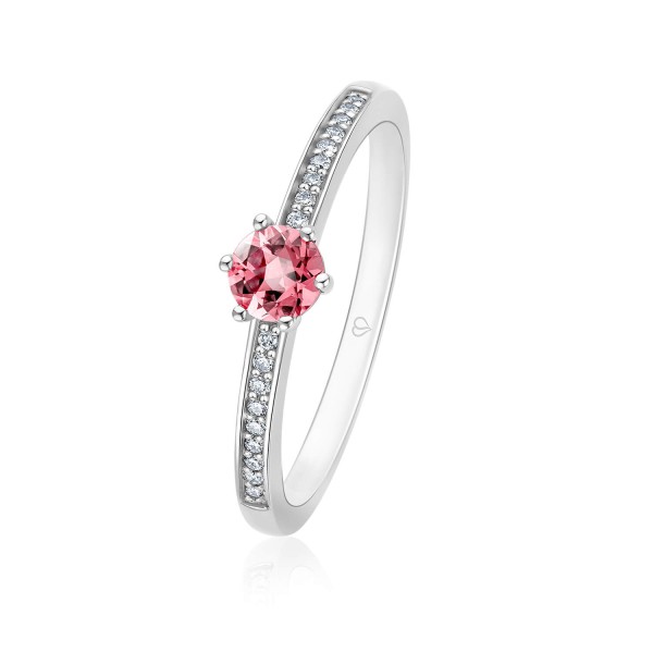 Schmuckring Weißgold mit Rosa Turmalin