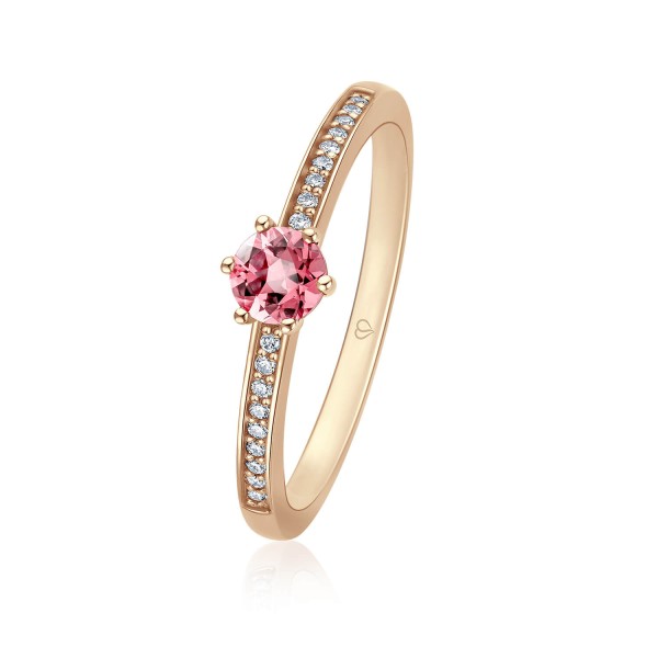 Schmuckring Roségold mit Rosa Turmalin