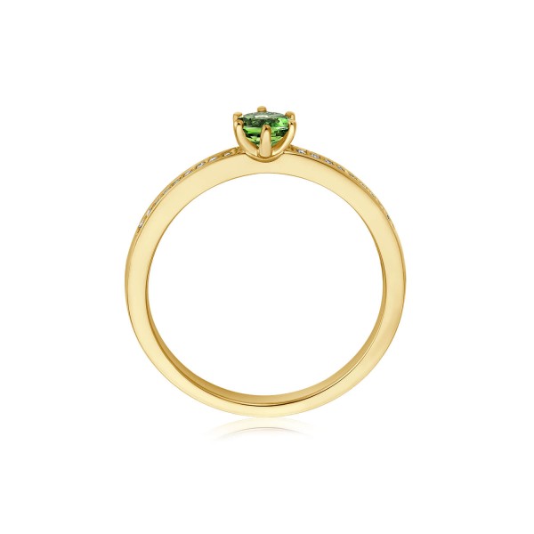 Schmuckring Gelbgold mit Chrome Turmalin