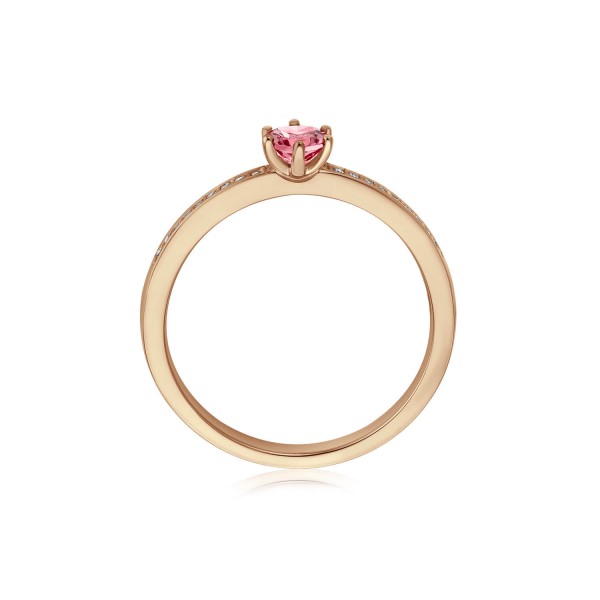 Schmuckring Roségold mit Rosa Turmalin