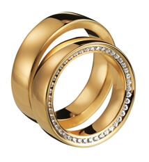 Gelbgold mit Diamanten Eheringe von Saint Maurice